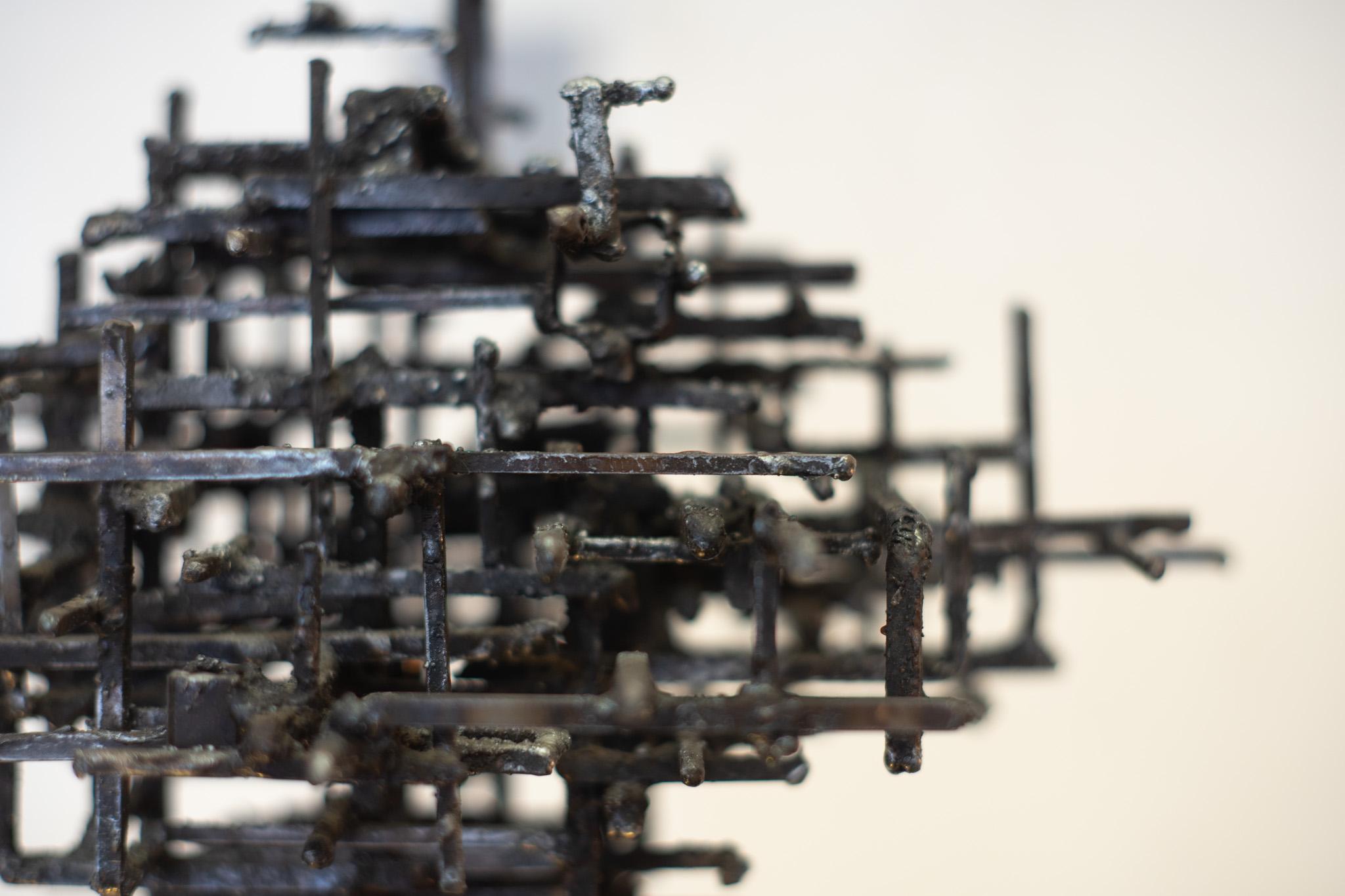 Unique James Bearden 'Illuminated Dwelling' Floor Lamp Brutalist Welded Steel For Sale 12