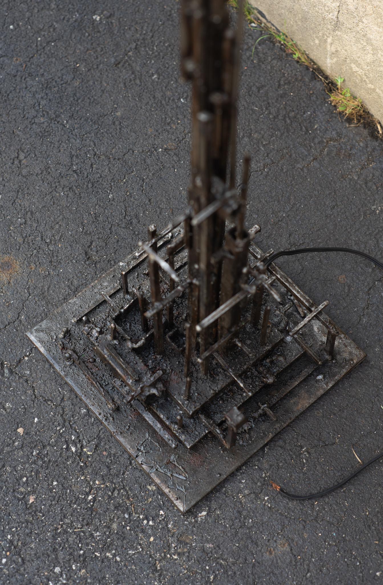 Unique James Bearden 'Illuminated Dwelling' Floor Lamp Brutalist Welded Steel For Sale 1