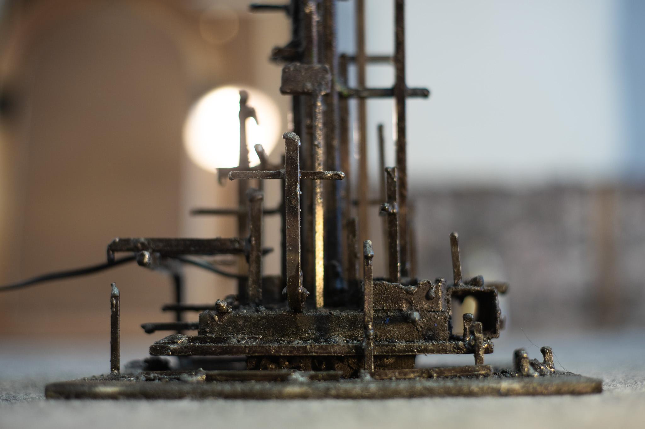 Unique James Bearden 'Illuminated Dwelling' Floor Lamp Brutalist Welded Steel For Sale 2