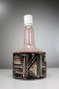 Unique Cubist Danish Modern Jette Helleroe for Axella Ceramic Lamp, 1970s