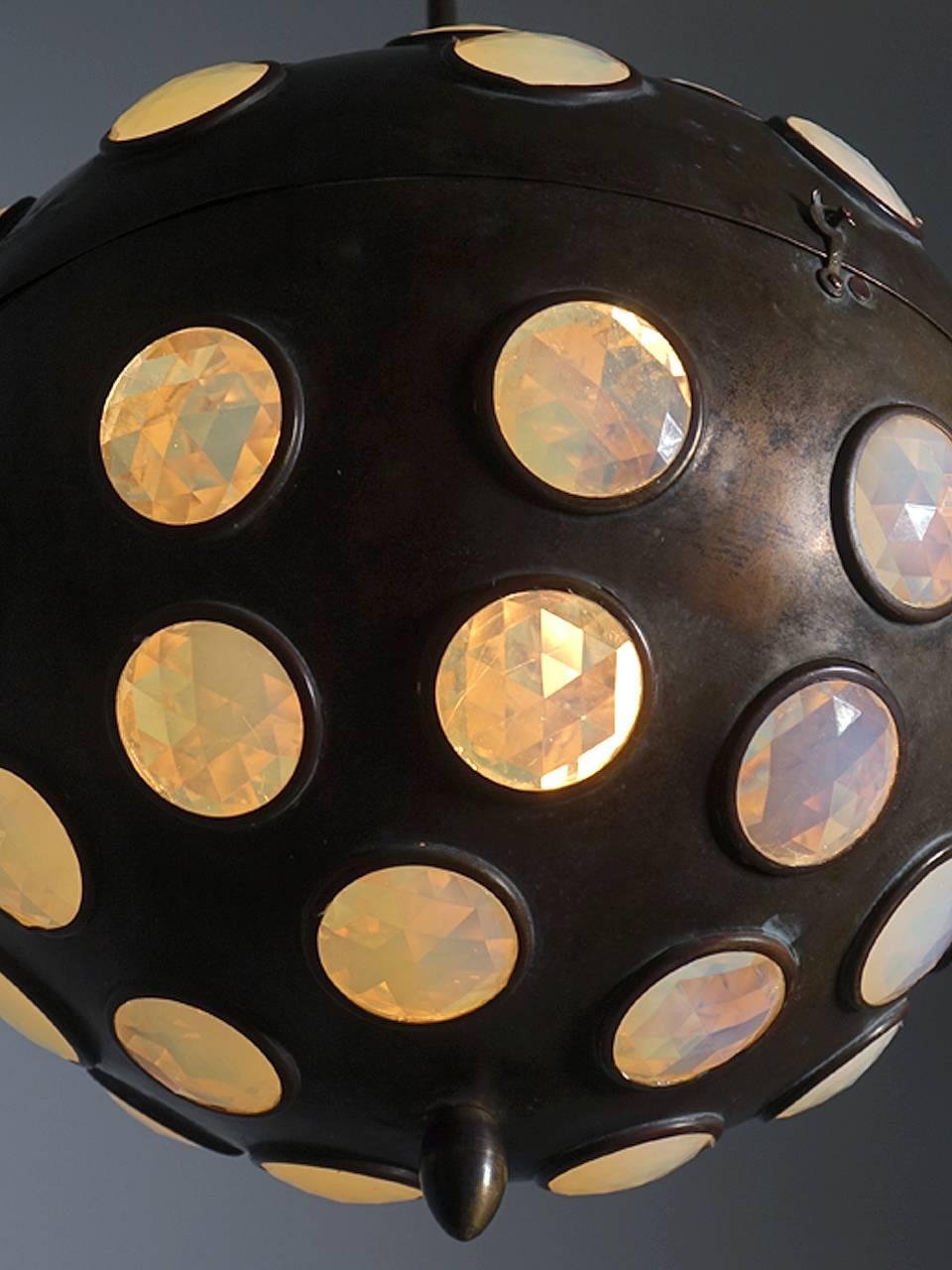 Industrial Unique Jeweled Sphere Pendent