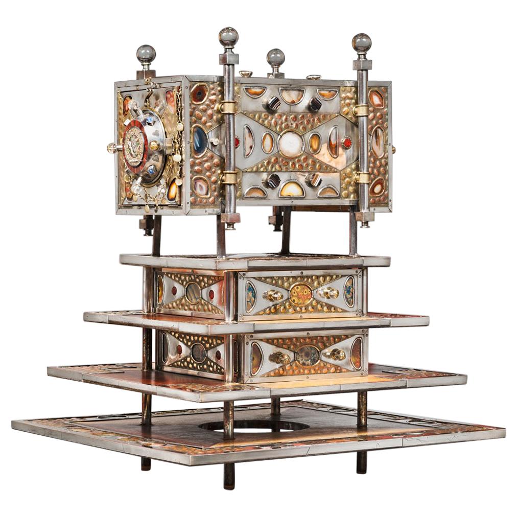 Unique Jewelry Cabinet 1995 by Daniel Arnoul, Silver, Copper, Precious Stones