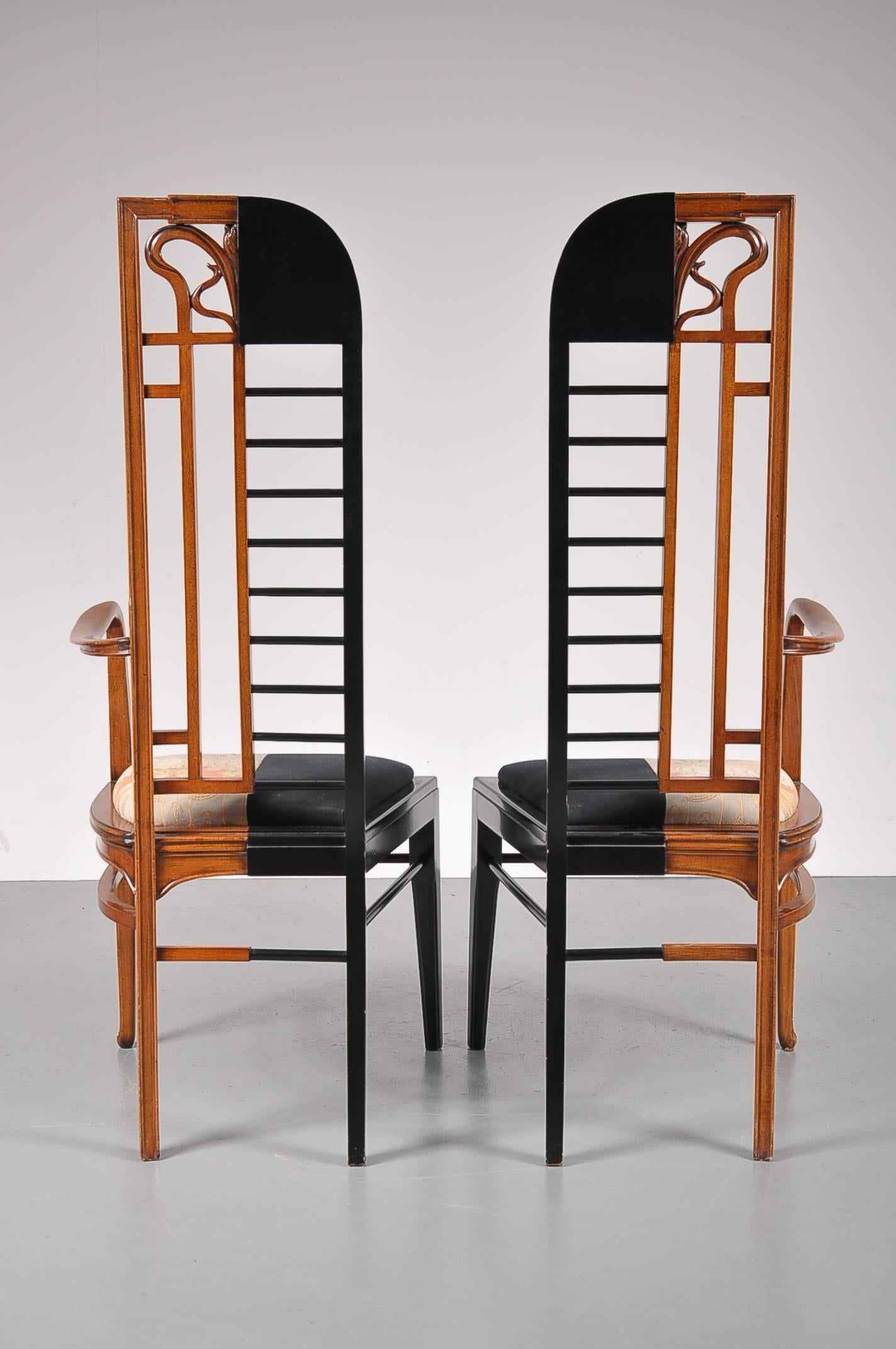 Mid-Century Modern Unique Jugendstil / Modern Combination Chairs, Netherlands, 1980