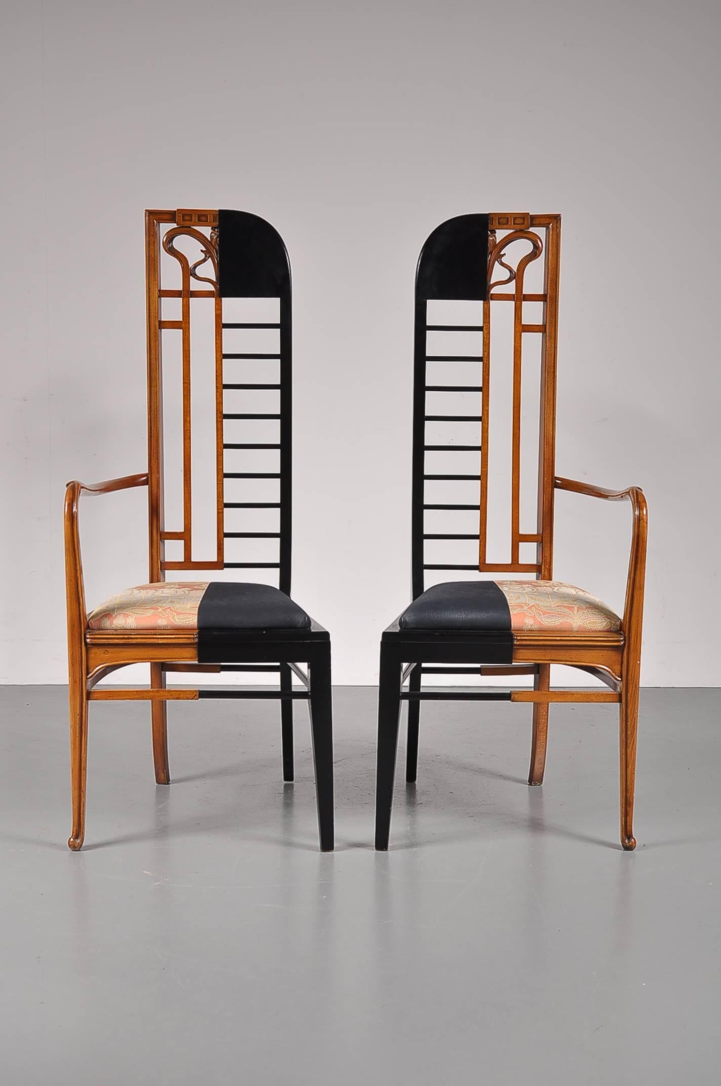 Dutch Unique Jugendstil / Modern Combination Chairs, Netherlands, 1980