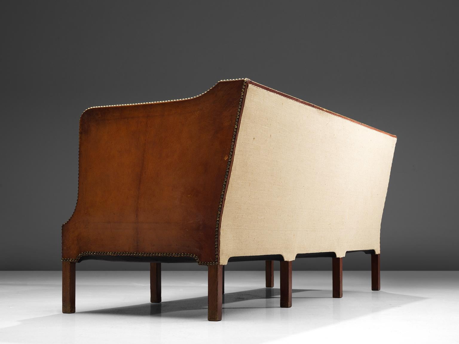 Unique Kaare Klint Sofa in Cognac Leather 3
