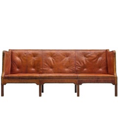Unique Kaare Klint Sofa in Cognac Leather