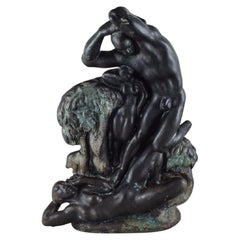 Unique Kai Nielsen for Kähler "Zeus and Io". Colossal sculpture group of ceramic