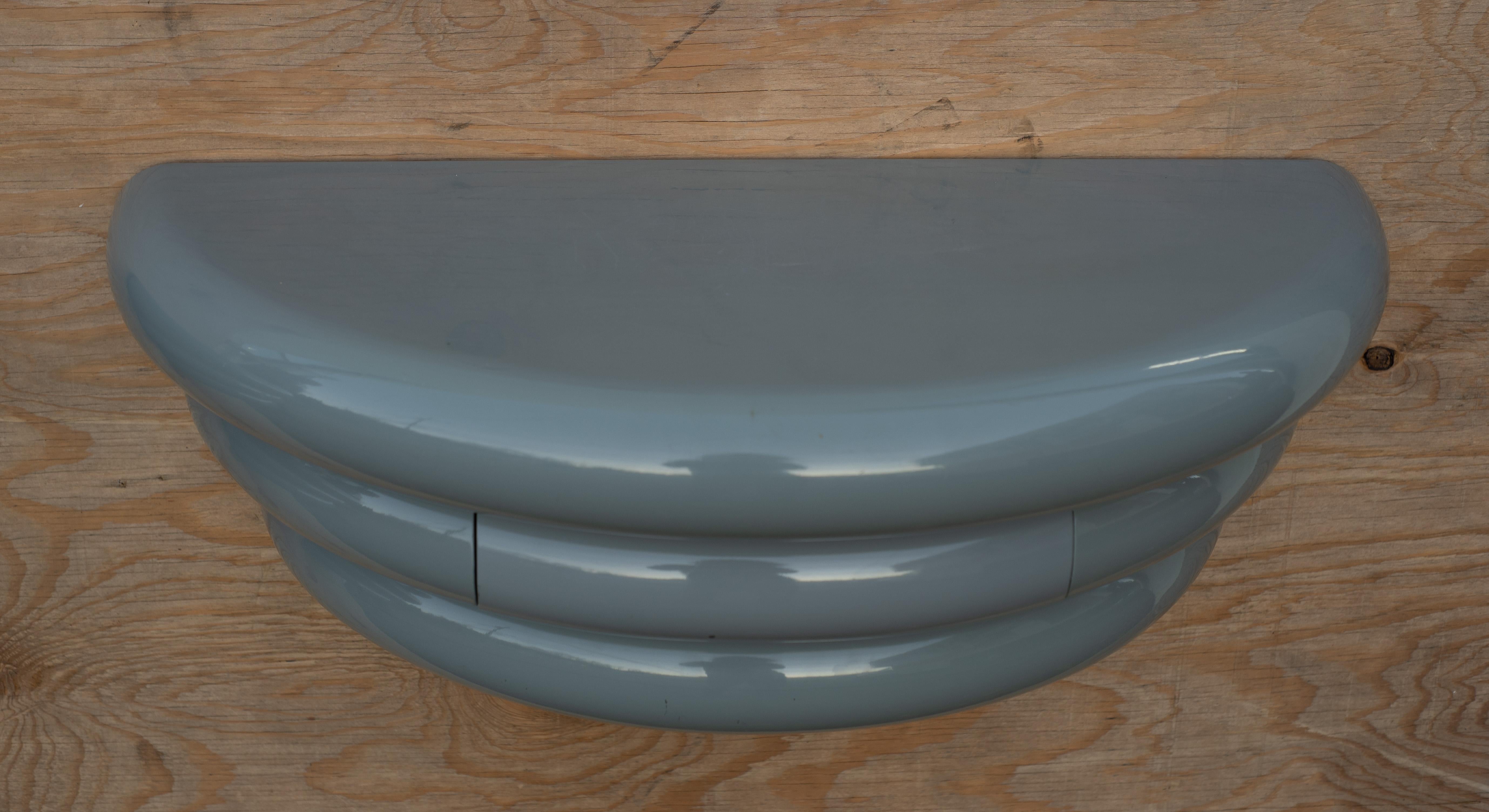 Unique Karl Springer Style Post-Modern Wall Mounted Nightstands Glossy Enamel 2