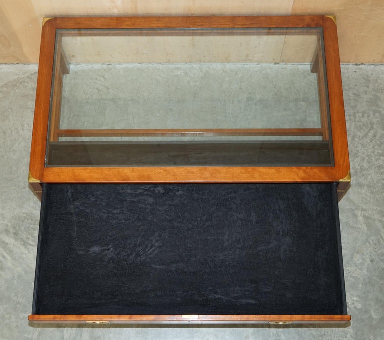 Unique Kennedy Showcase Display Military Campaign Hardwood and Glass ...