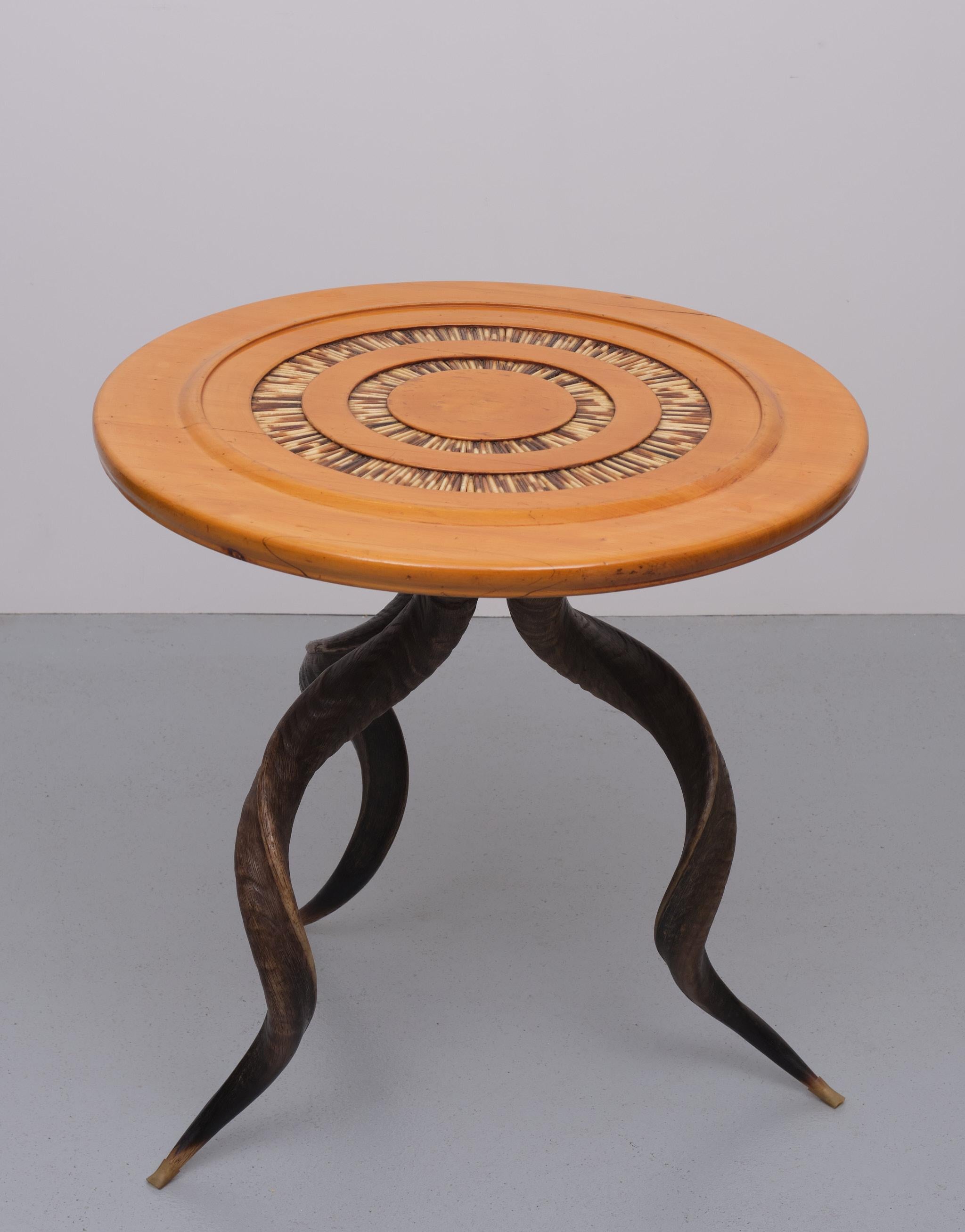 Late 20th Century Unique Kudu Horn Side Table African, 1970s For Sale