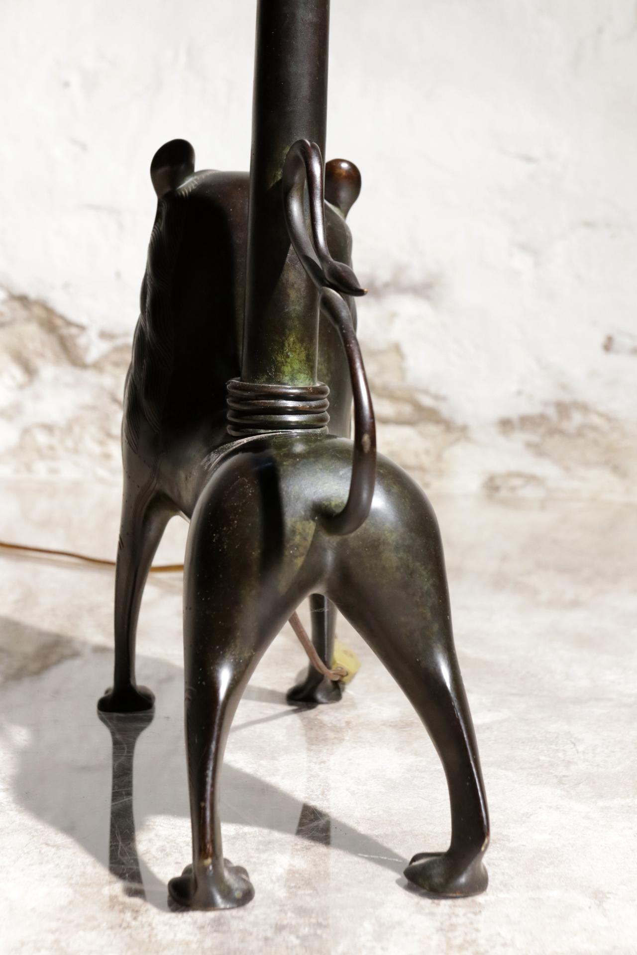 Unique Lamp Bronze Medieval Style Aquamanile, 1944 5