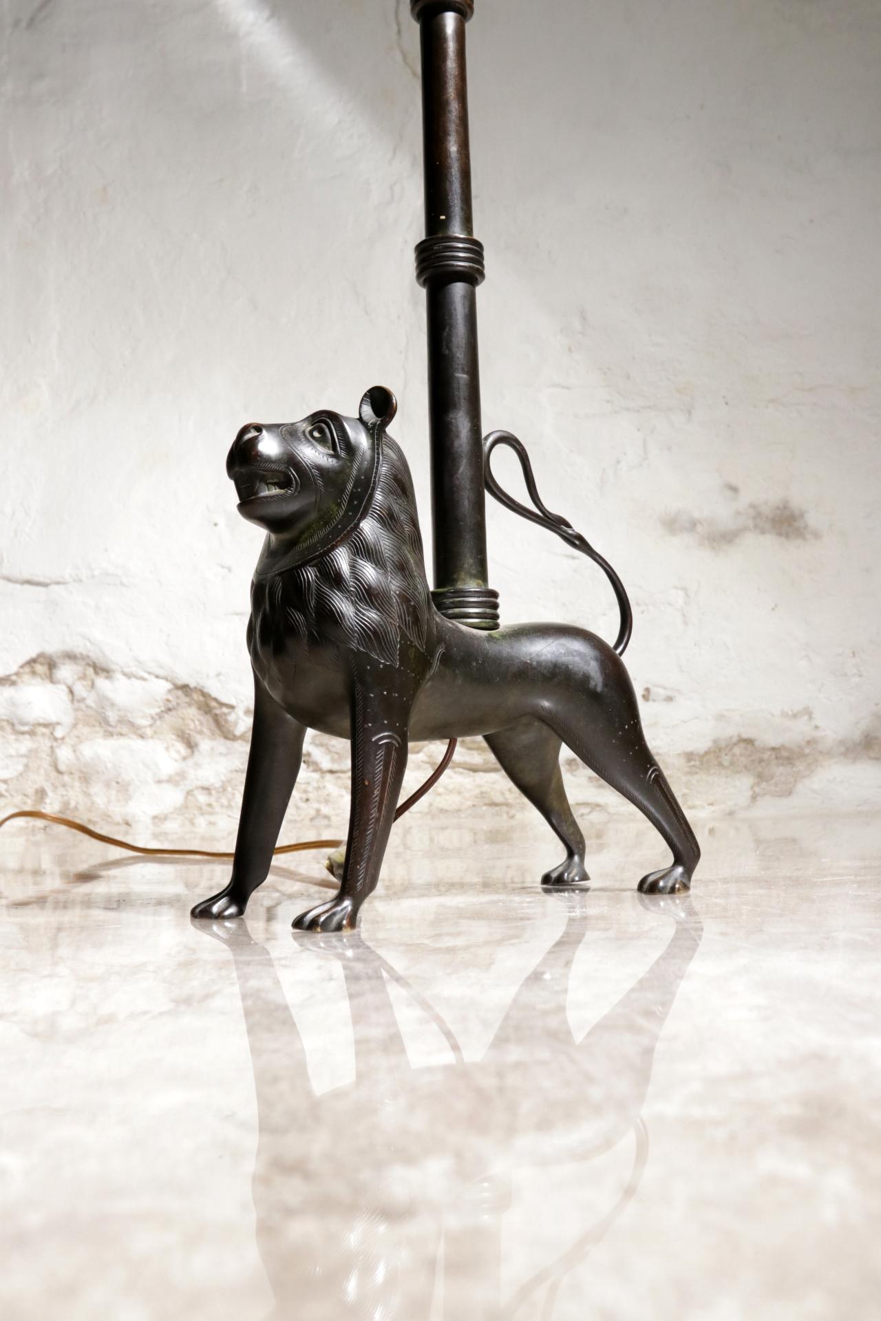 Unique Lamp Bronze Medieval Style Aquamanile, 1944 2