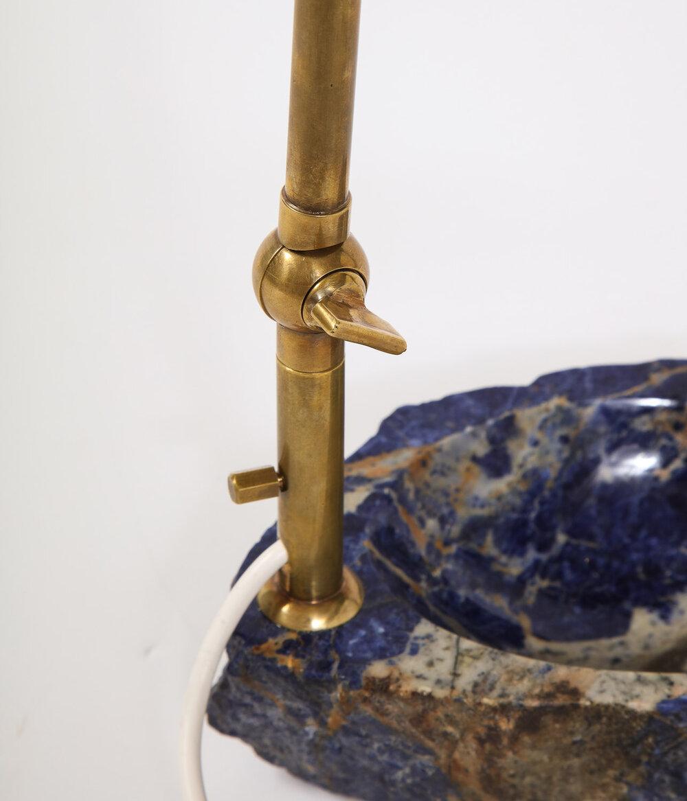 Unique Lapis Desk Lamp by Fedele Papagni In New Condition In New York, NY