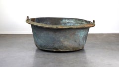 Unique large antique copper kettle/basin with a stunning patina