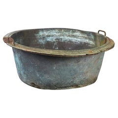 Unique large Antique copper kettle/basin with a stunning patina