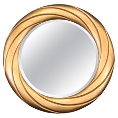 Espejo de Pared Circular Biselado Grande Único en Oro