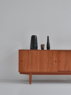 Unique Large Blue Stoneware Vase by Ole Bjørn Krüger, 1960s Danish Modern