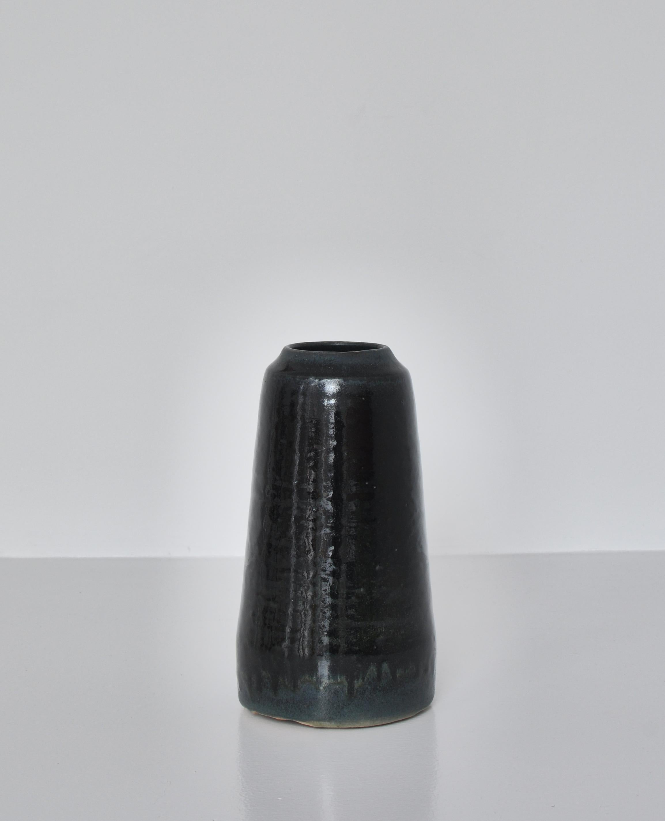 Unique Large Blue Stoneware Vase by Ole Bjørn Krüger, 1960s Danish Modern 3