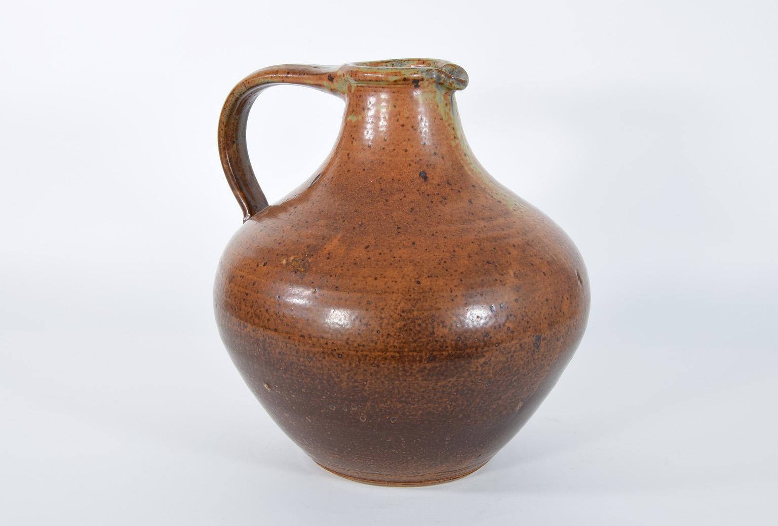 Mid-Century Modern Unique Large Brown Ceramic Jug by Wilhelm & Elly Kuch, Germany, 1960s For Sale