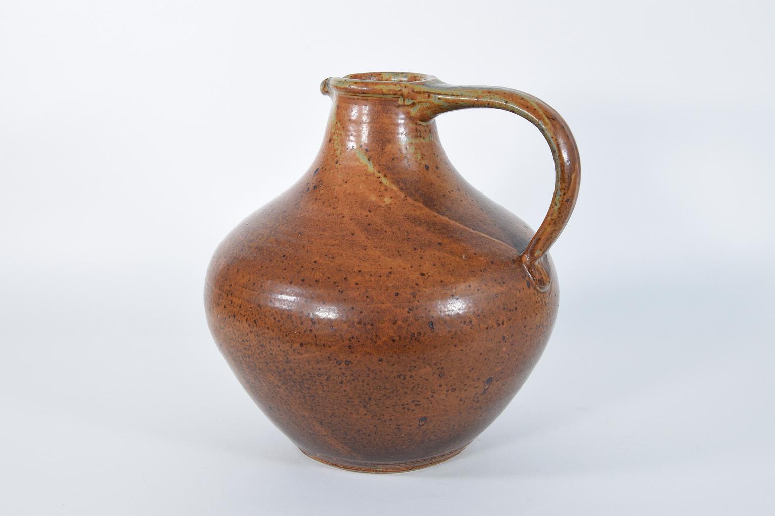 Unique Large Brown Ceramic Jug by Wilhelm & Elly Kuch, Germany, 1960s In Good Condition For Sale In Nürnberg, Bavaria