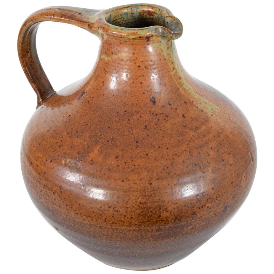 Unique Large Brown Ceramic Jug by Wilhelm & Elly Kuch, Germany, 1960s For Sale