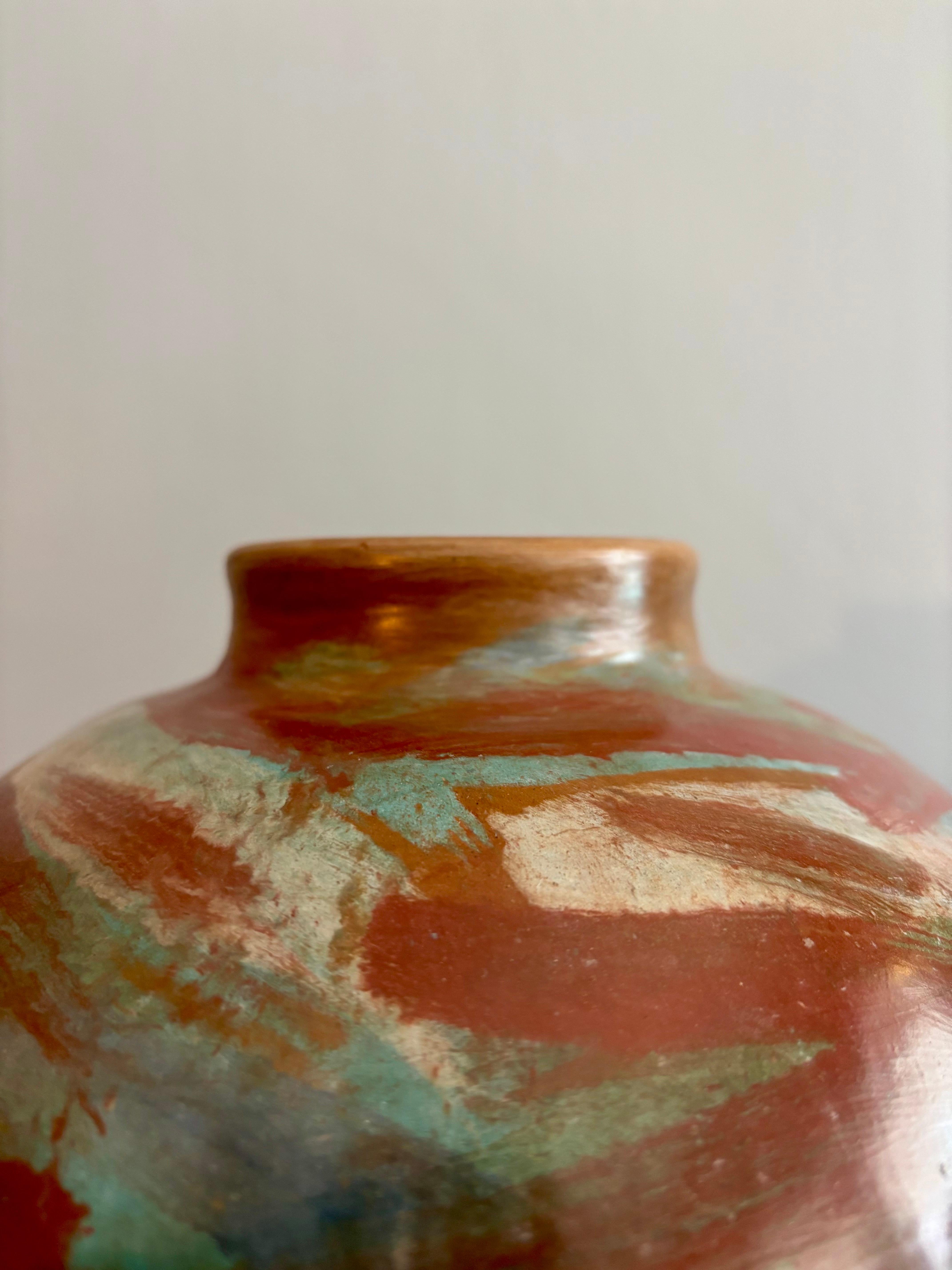Peruvian Unique Large Chulucanas Vase, Peru, 1990s For Sale