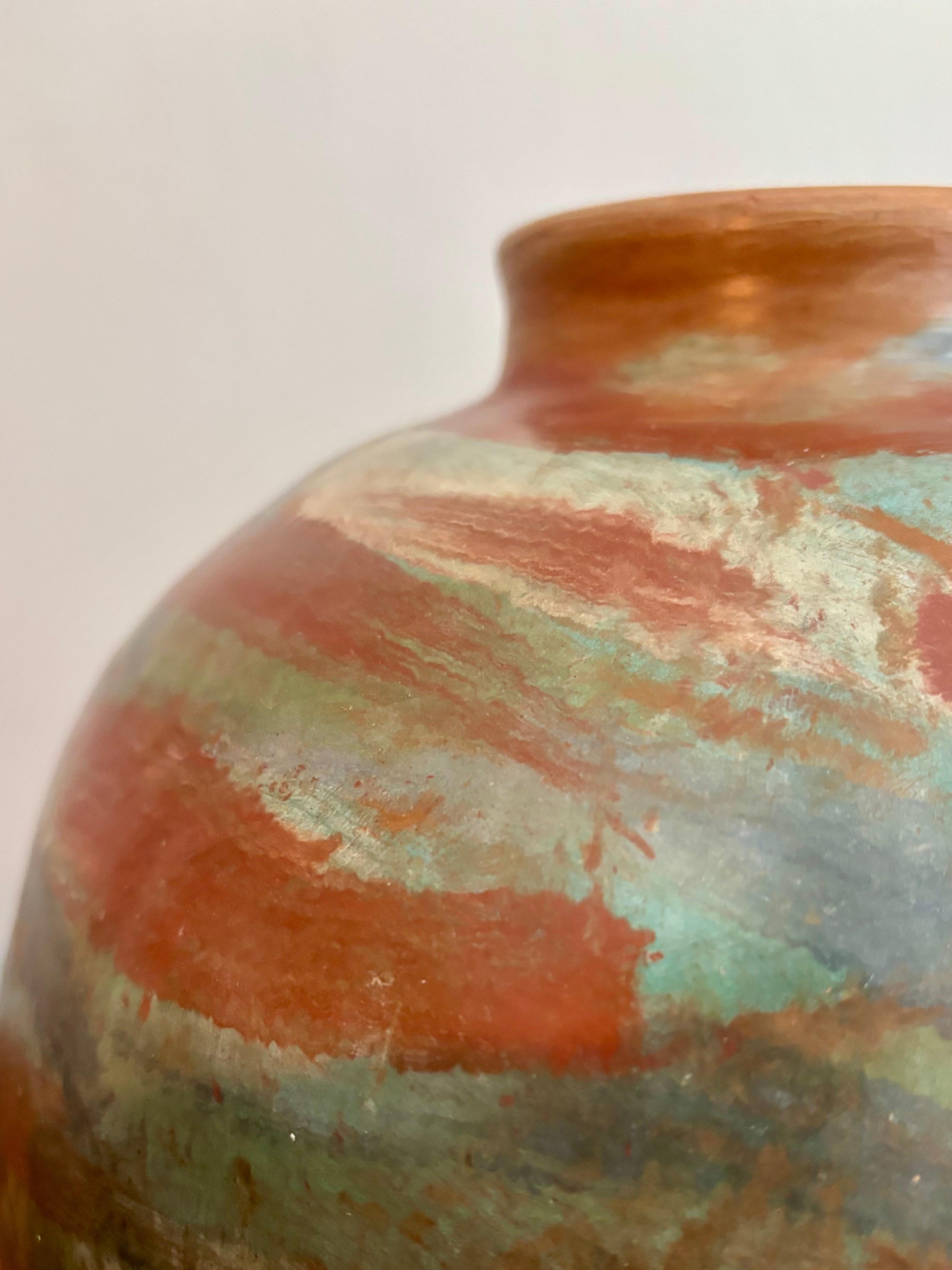 Unique Large Chulucanas Vase, Peru, 1990s In Good Condition For Sale In Boynton Beach, FL