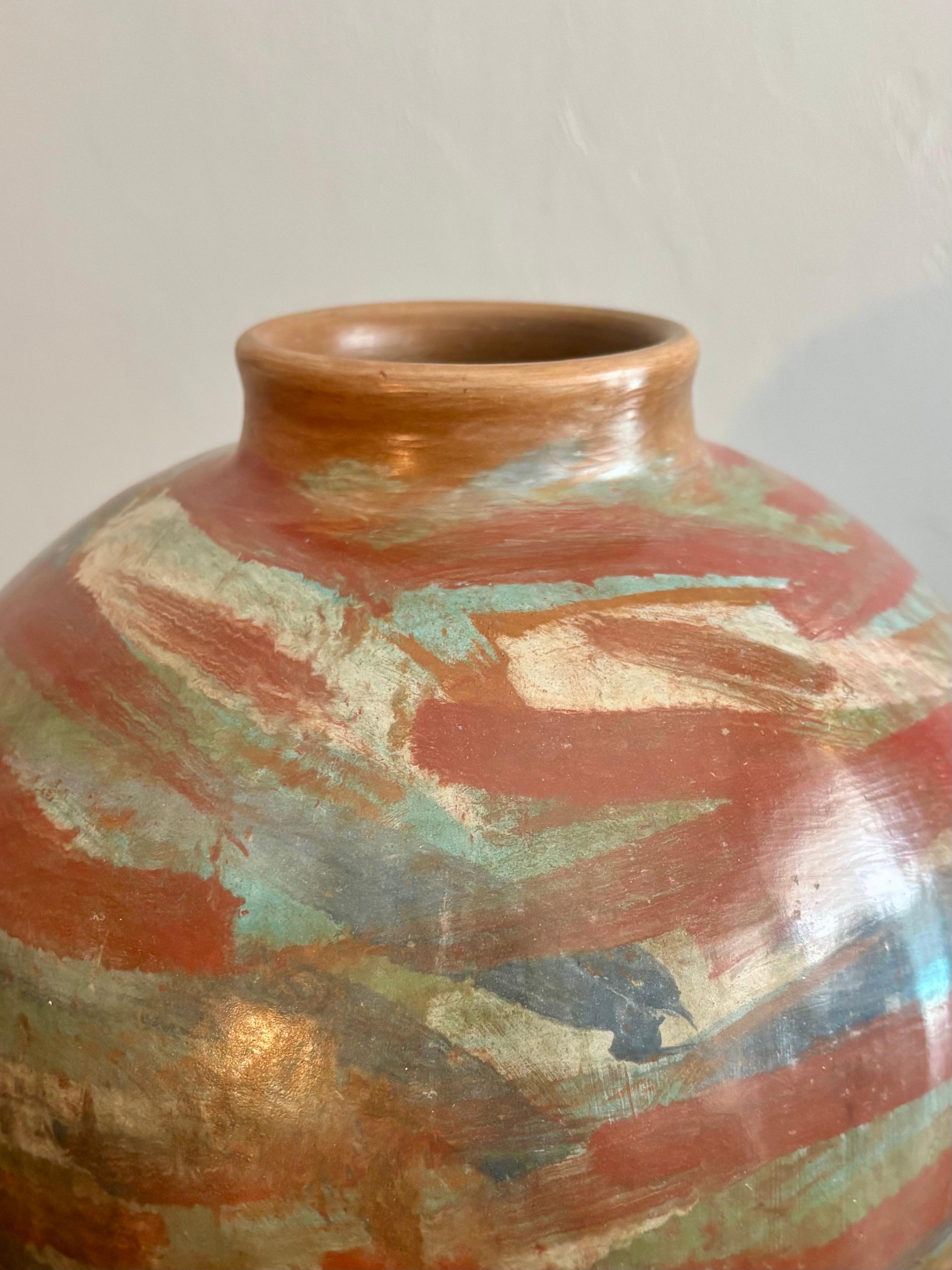 20th Century Unique Large Chulucanas Vase, Peru, 1990s For Sale