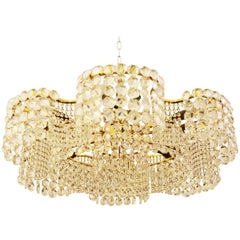 Unique Large Cut Crystal Chandelier by J.L Lobmeyr