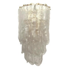 Unique Large Italian MidcenturyPair of Murano Wall Sconces by Mazzega, 1970s