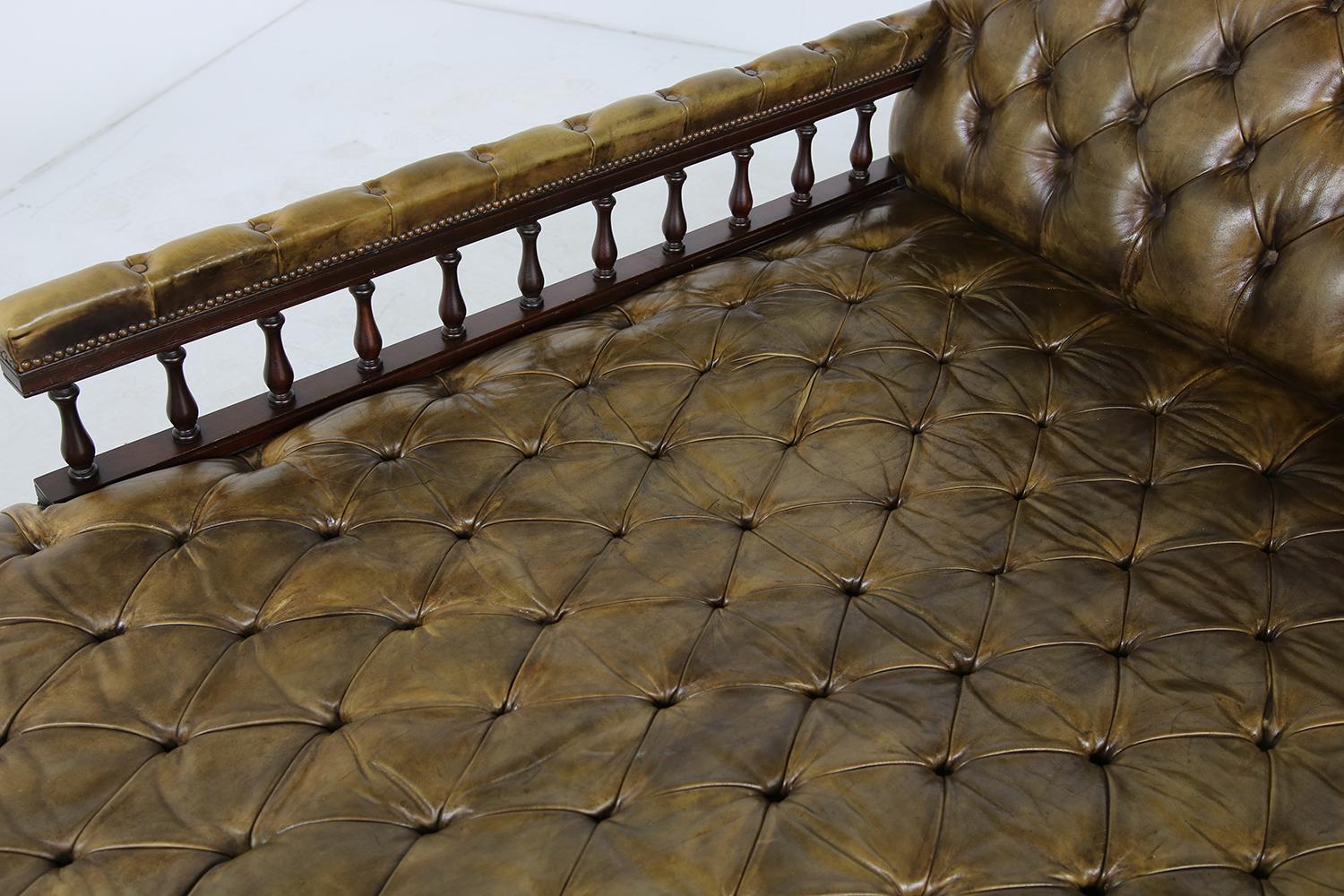 Unique Large Midcentury Daybed, Chesterfield Bed, Midcentury, Recamier, Sofa For Sale 3