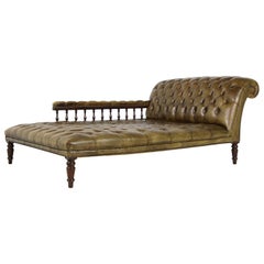 Unique Large Midcentury Daybed, Chesterfield Bed, Midcentury, Recamier, Sofa