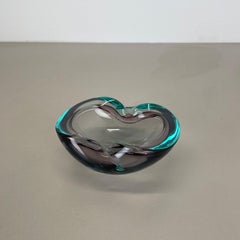 unique Large Murano Glass multicolor Bowl Element Shell Italy, 1970
