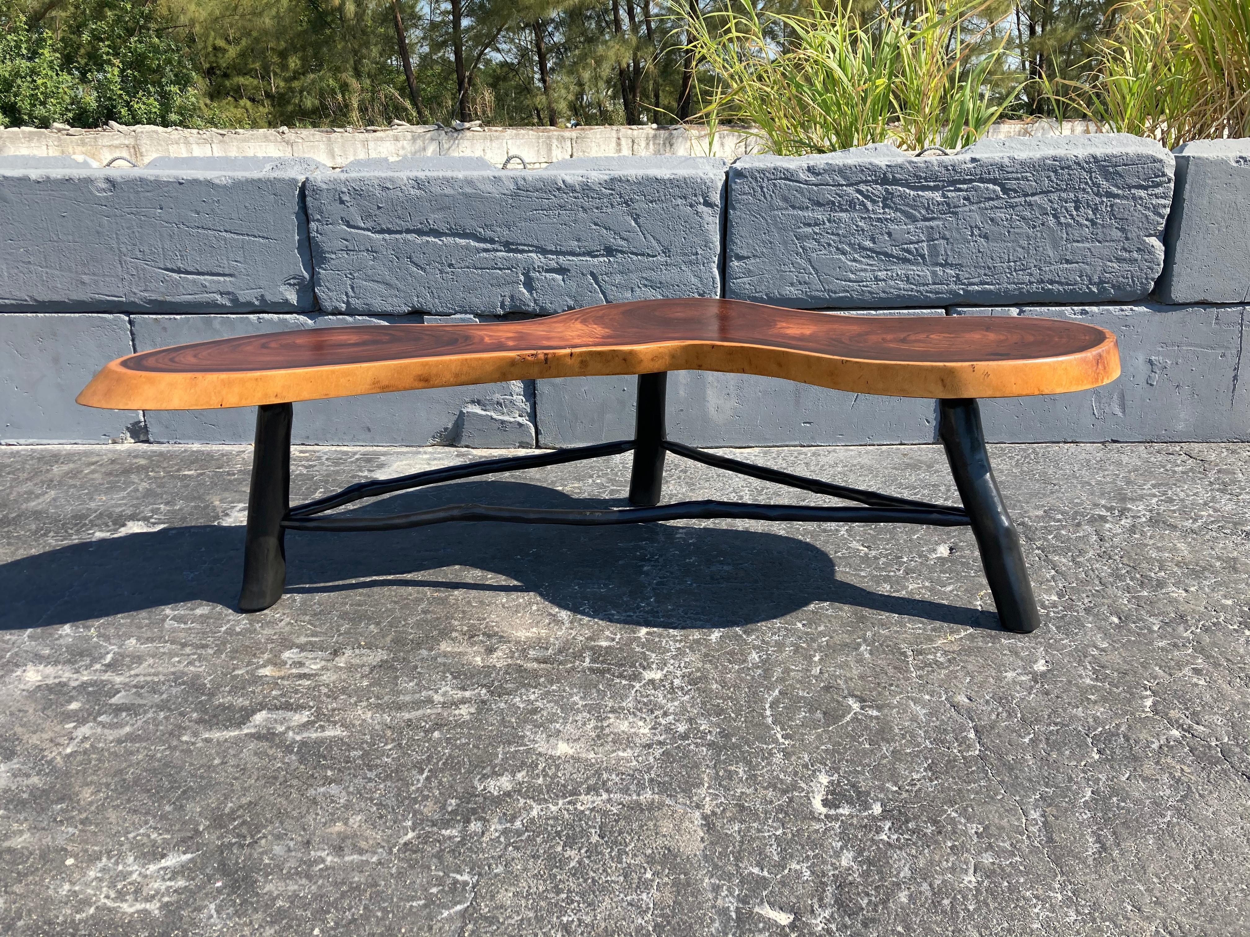 American Unique Large Slab Dining Table, 1960s