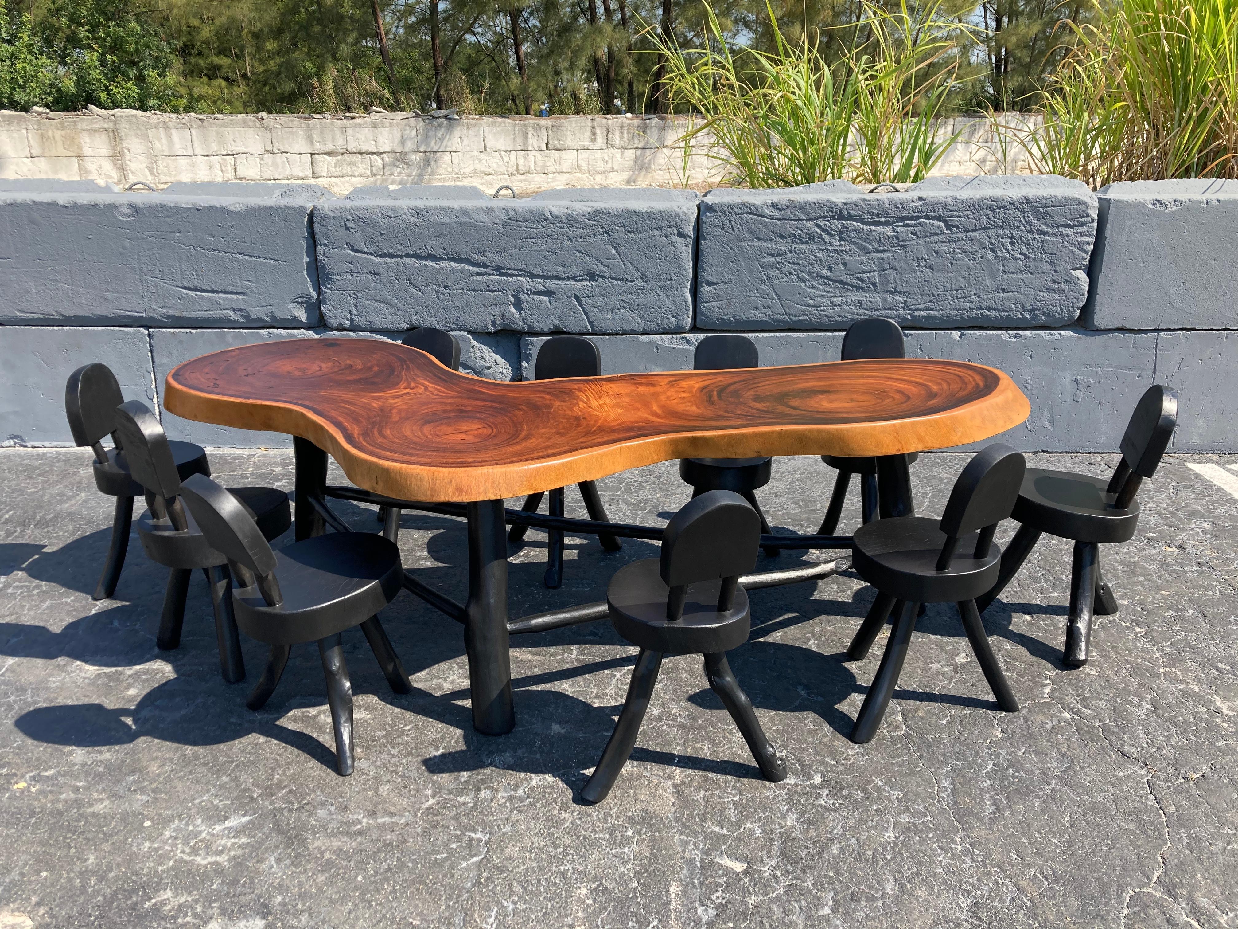 Mid-20th Century Unique Large Slab Dining Table, 1960s