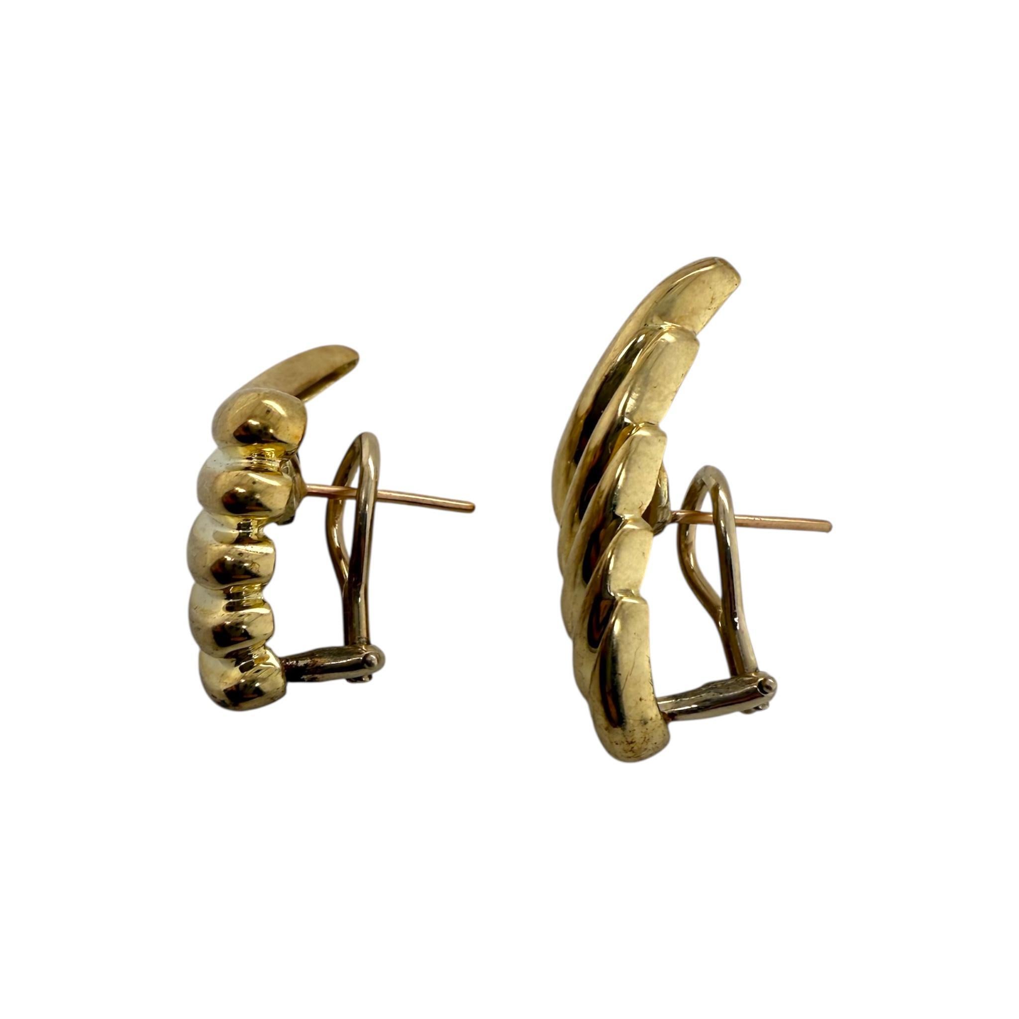 Grandes boucles d'oreilles uniques en Lapis, or jaune 14K en vente 3
