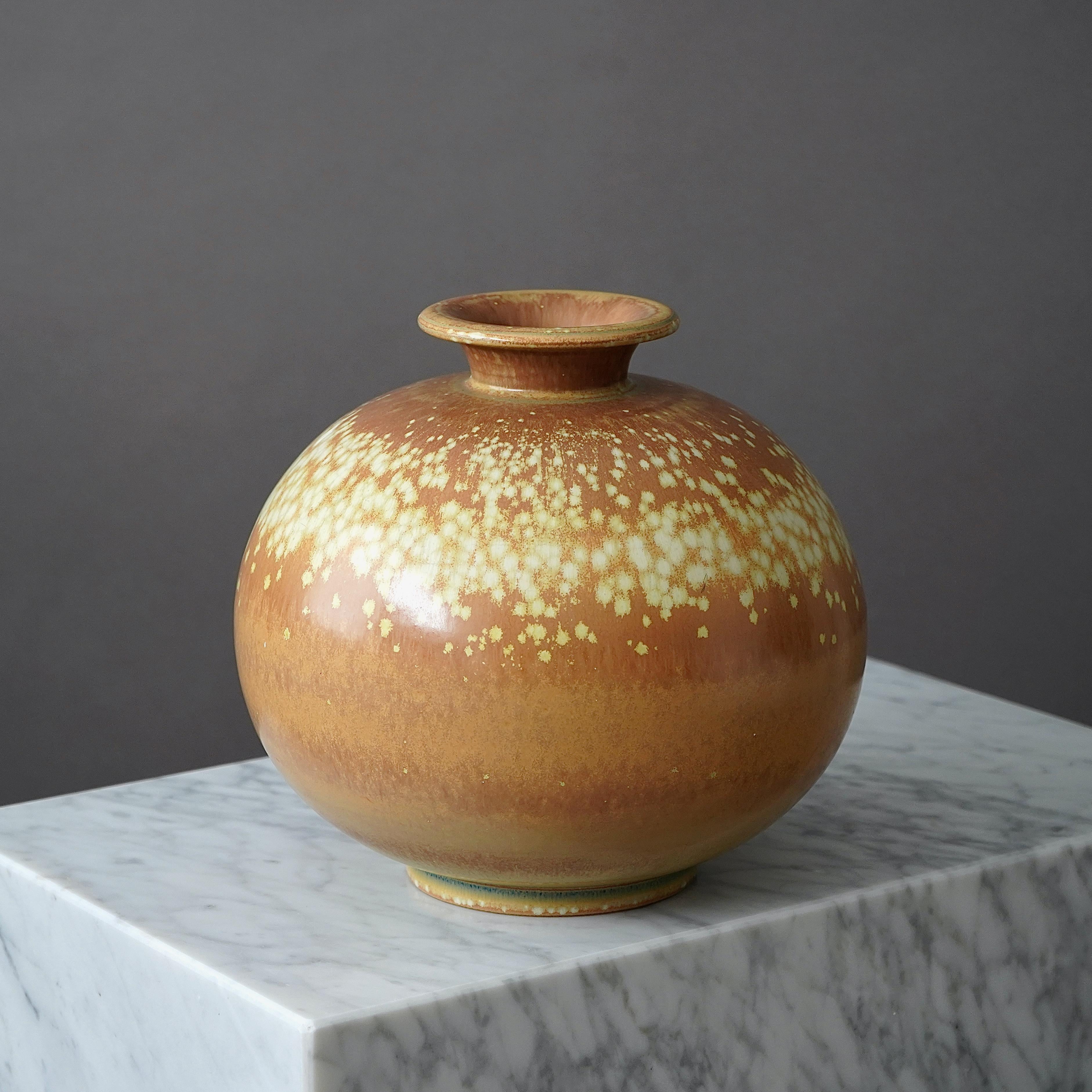 Unique Large Stoneware Vase by Gunnar Nylund for Rorstrand, Sweden, 1940s For Sale 1