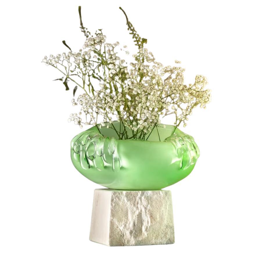 Unique Large Stravedamento Mouth Blown Murano Glass Centerpiece by Aina Kari