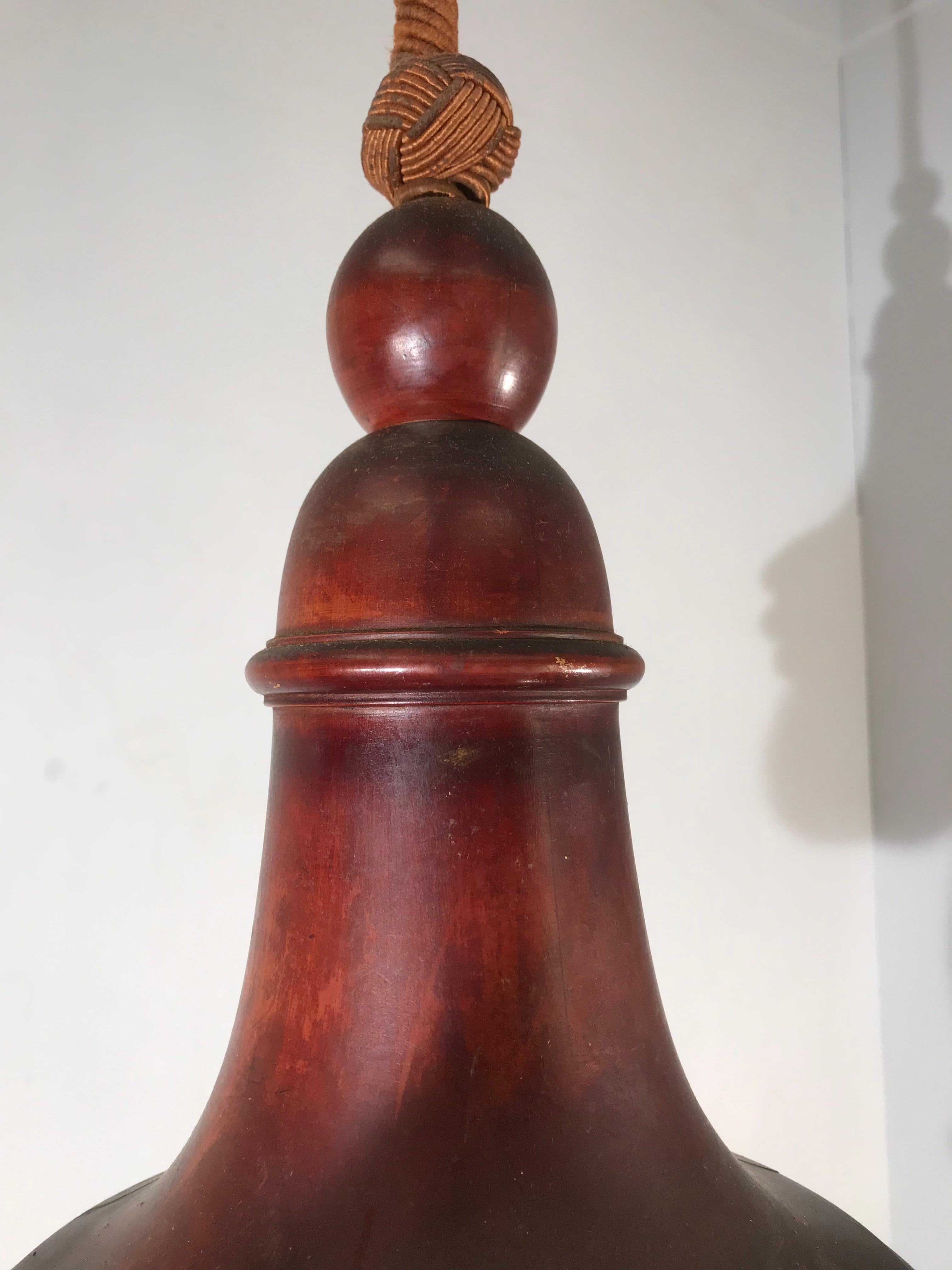 Etched Unique Late 19th Century Bentwood & Glass Thonet Style Pendant Light / Fixture