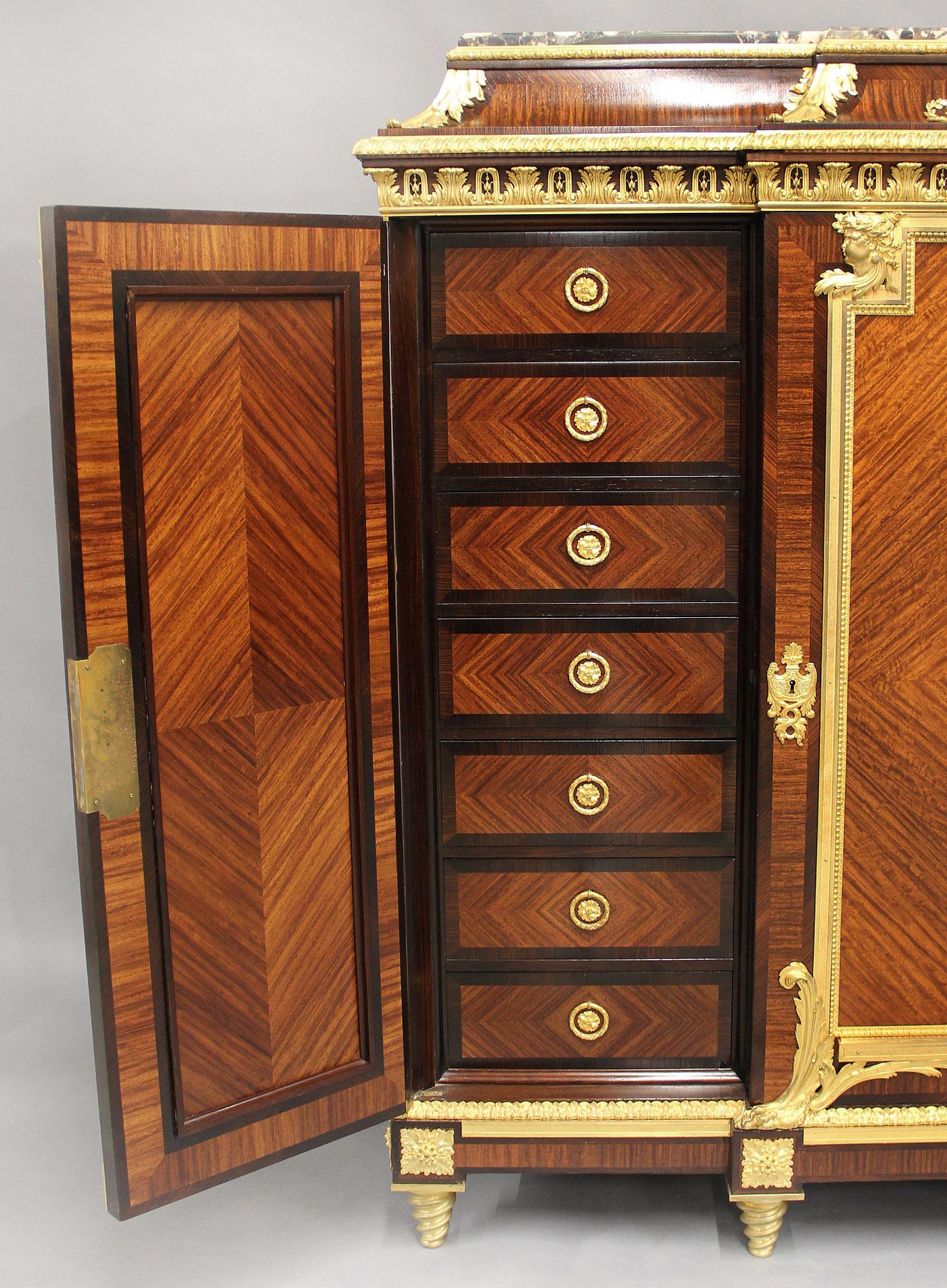 Unique Late 19th Century Gilt Bronze Mounted Cabinet By François Linke For Sale 5