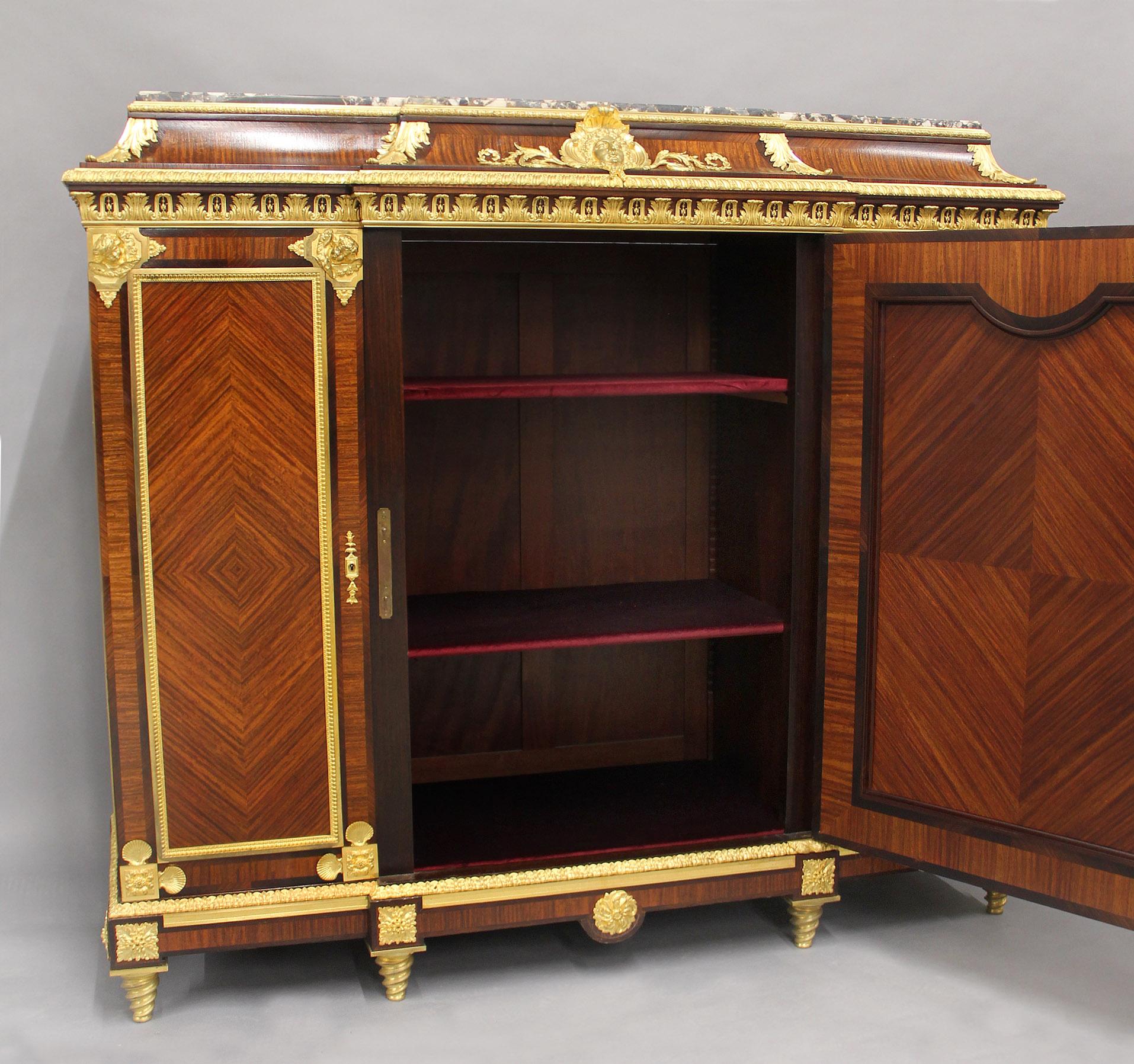 Unique Late 19th Century Gilt Bronze Mounted Cabinet By François Linke For Sale 6