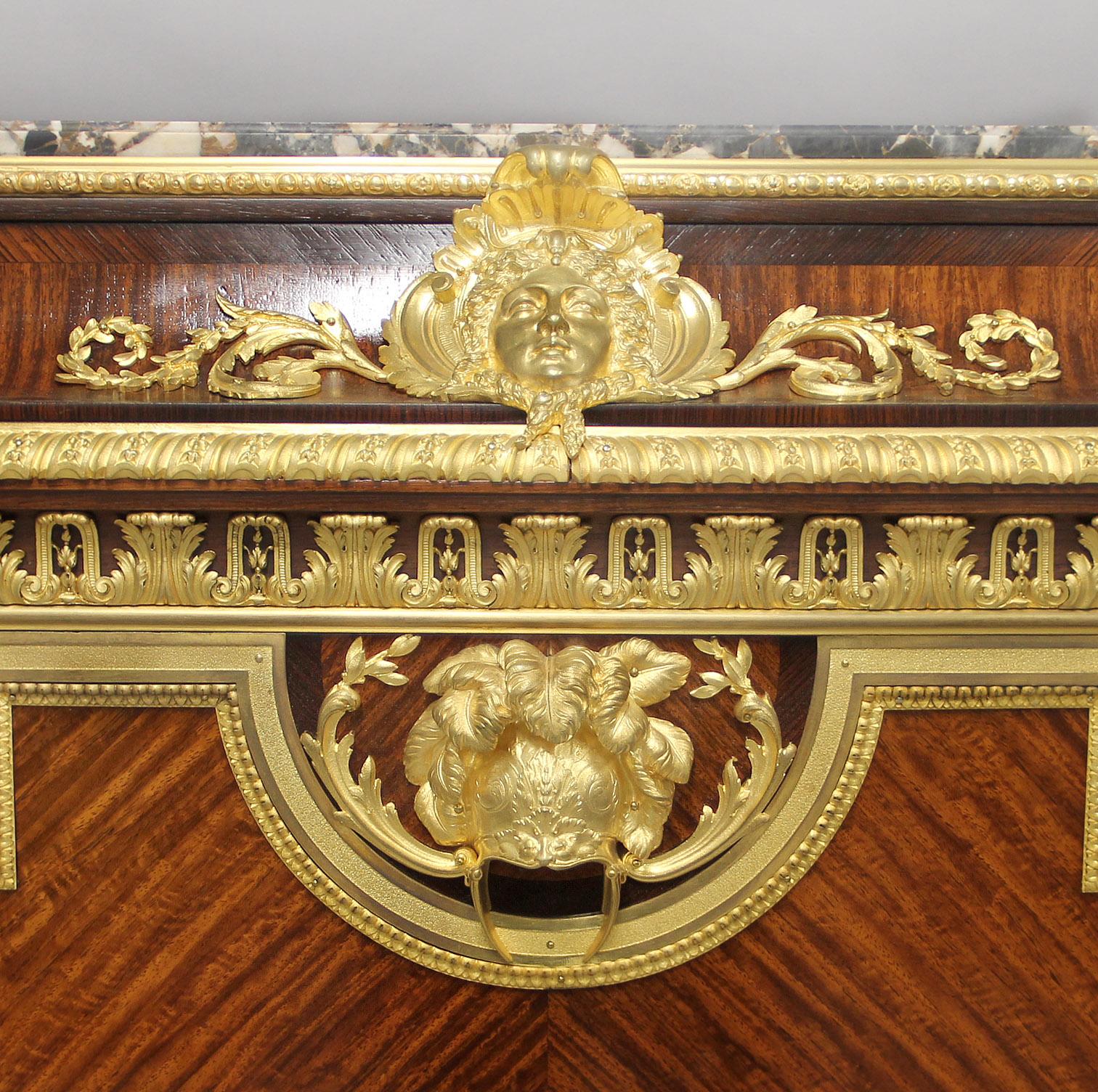 French Unique Late 19th Century Gilt Bronze Mounted Cabinet By François Linke For Sale