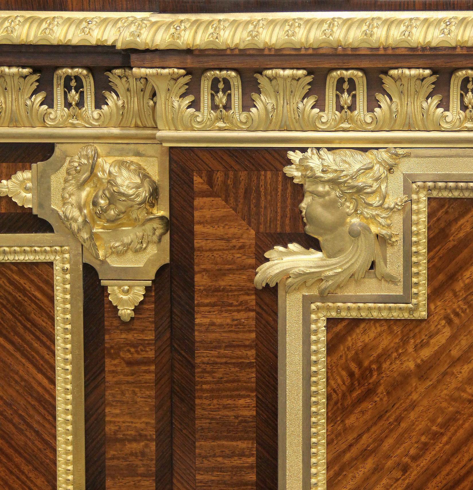 Unique Late 19th Century Gilt Bronze Mounted Cabinet By François Linke For Sale 1