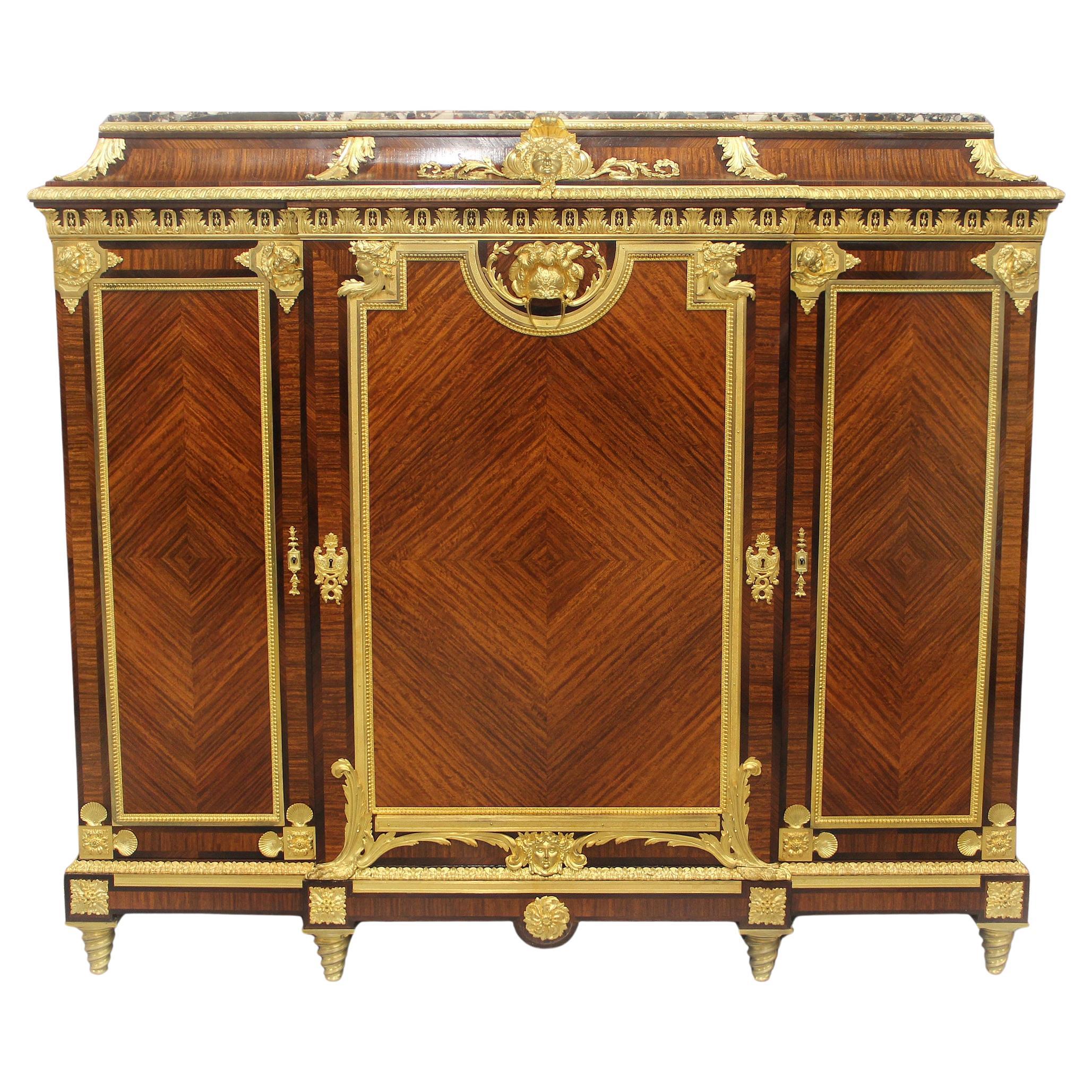Unique Late 19th Century Gilt Bronze Mounted Cabinet By François Linke
