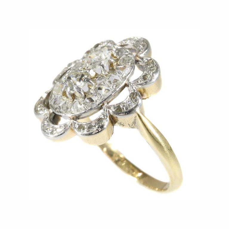 Unique Late Victorian Antique Diamond Engagement Ring For Sale at 1stdibs