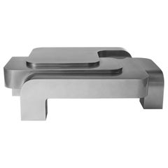 Unique Layered Top Silver Aluminium Coffee Table by Pietro Franceschini