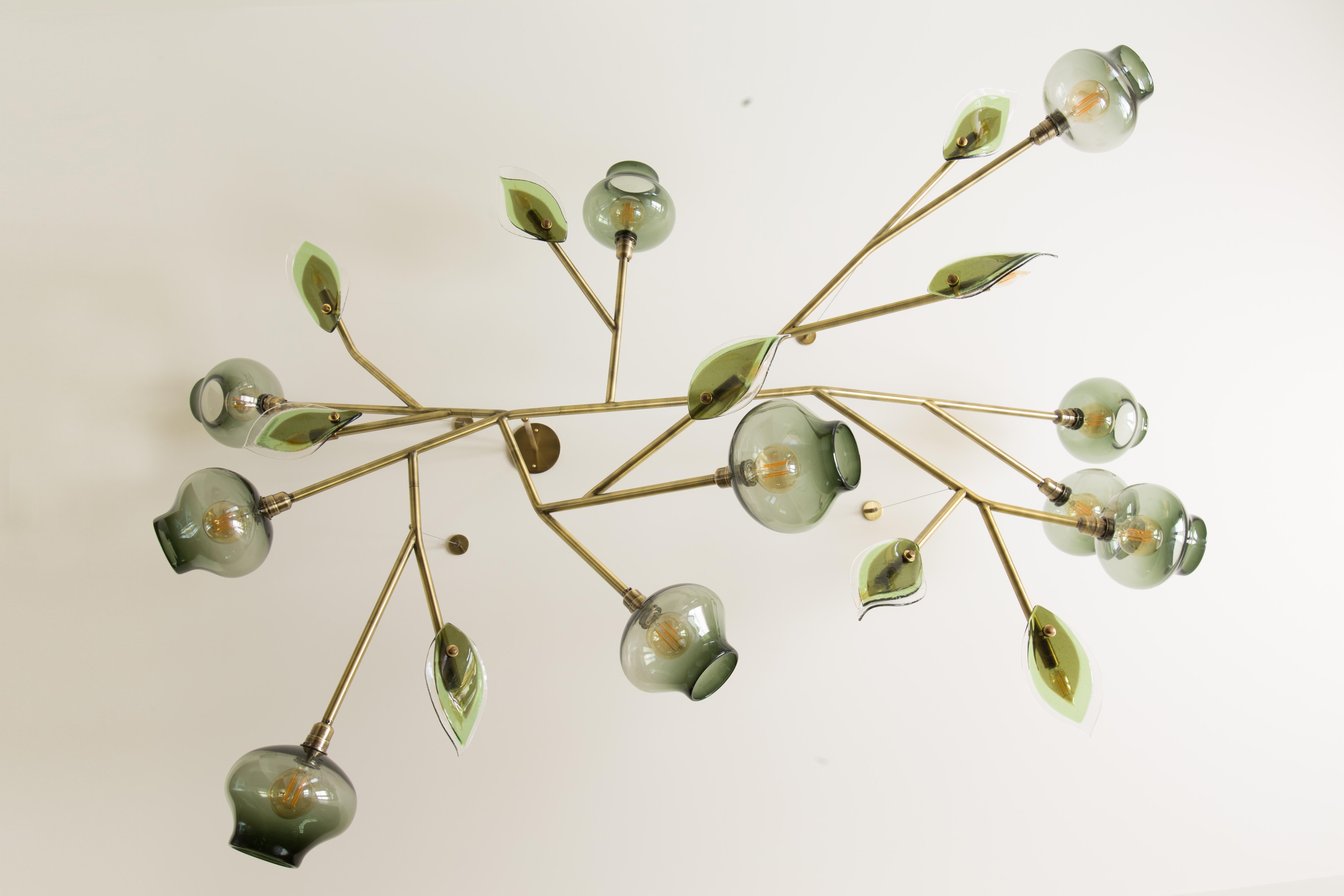 Modern Unique Leaf Chandelier by Ekin Varon For Sale