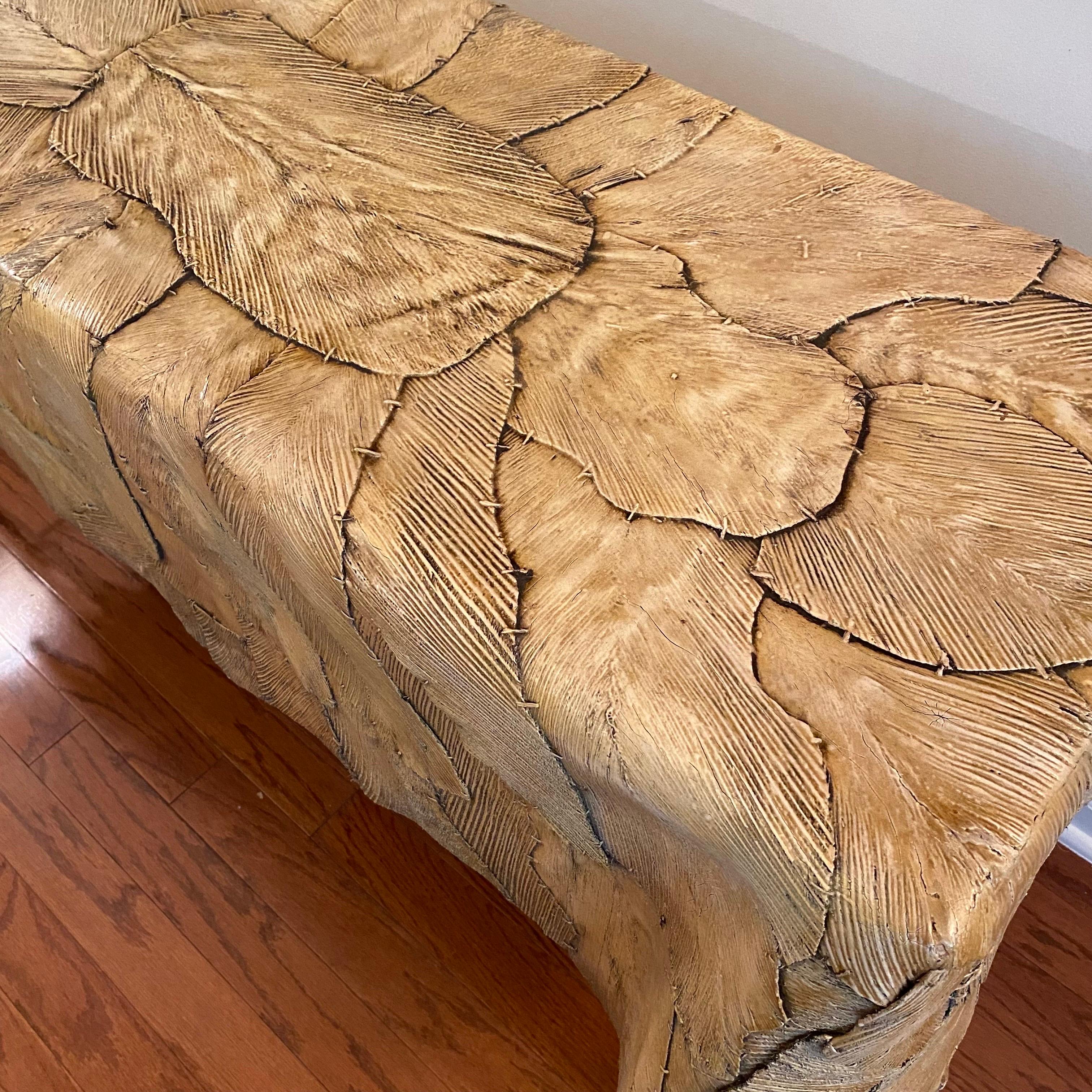 Unique Leaf Console Table In Good Condition For Sale In Raleigh, NC