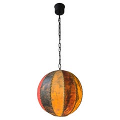 Handmade Leather Pendant Light, Mid-Century Modern with Rustic Charm