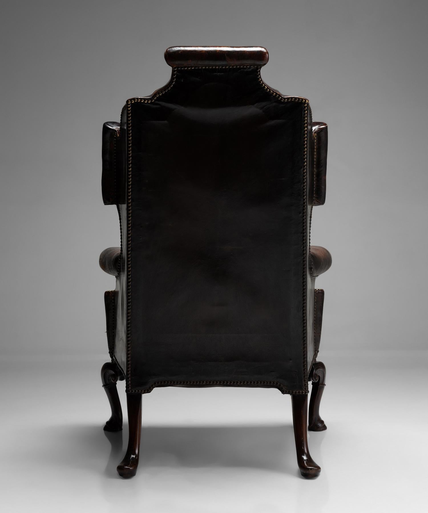 Monumental Leather Wingback Chair 2